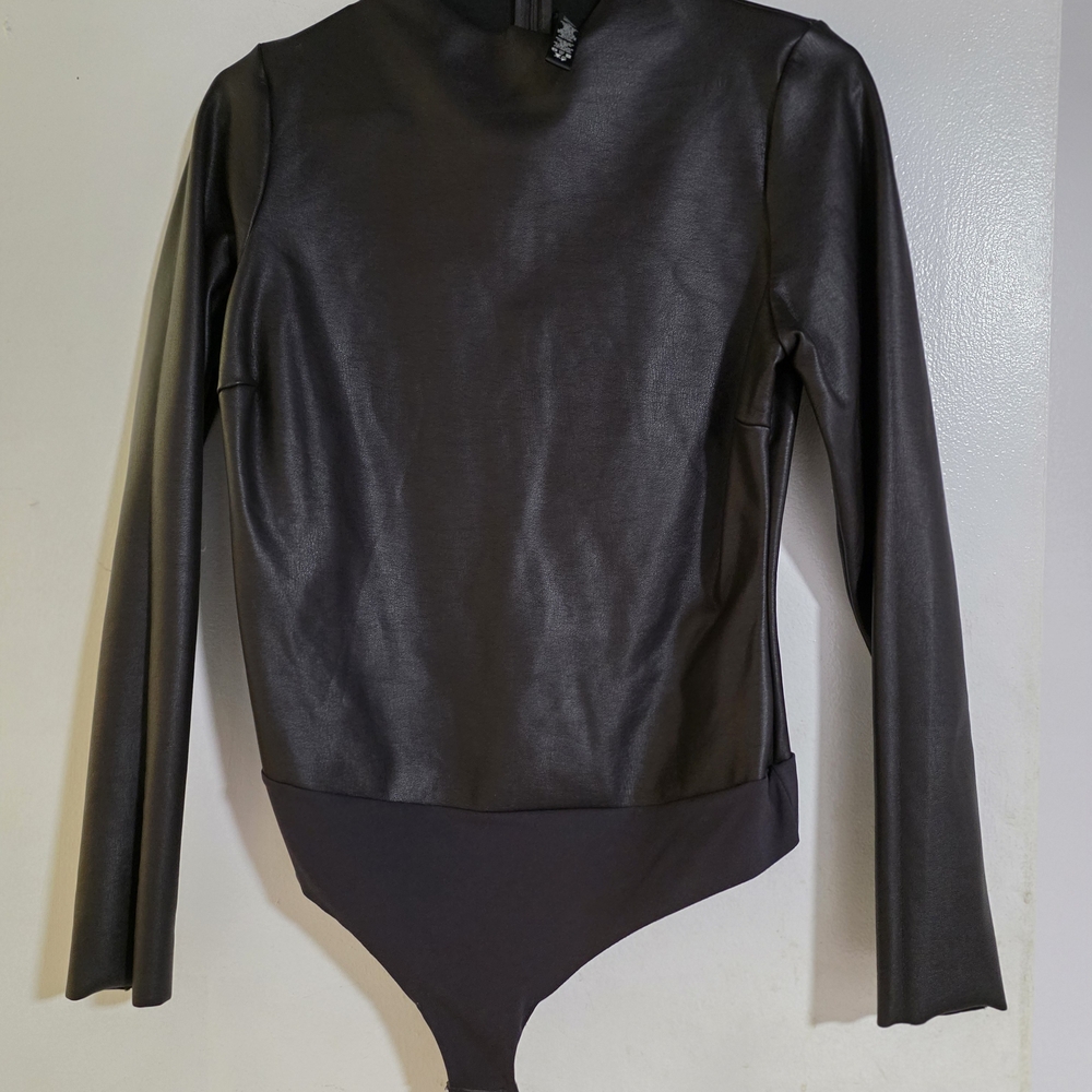 SKIMS Black Long Sleeve Bodysuit - Gunmetal